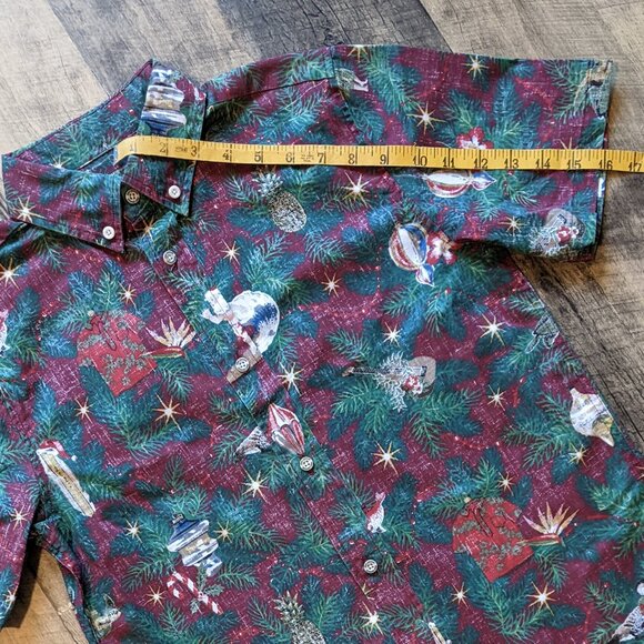 Reyn Spooner Kloth Christmas Tree Ornament Button Down Shirt - Picture 5 of 6